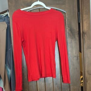 Red Long Sleeve Top